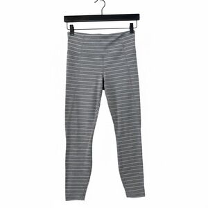 Athleta Gray and White Striped Leggings